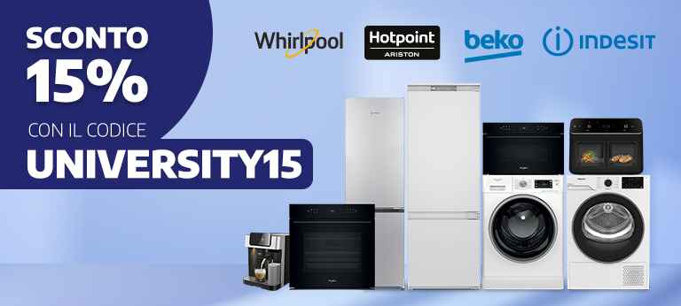 Beko e Whirlpool: -15% su Grandi e Piccoli Elettrodomestici