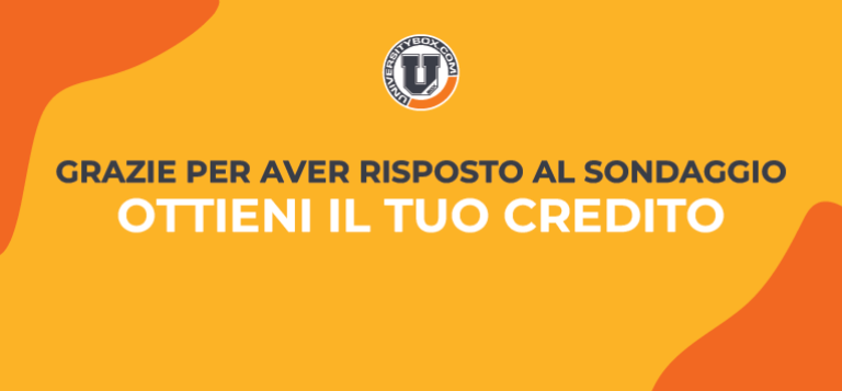 Grazie per aver risposto al questionario. Solo 1 click ti separa dai tuoi 10€