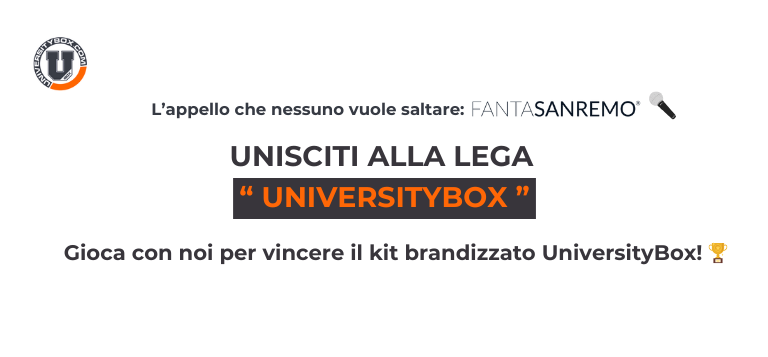 L’appello che non puoi saltare: Fanta Sanremo targato UniversityBox! 🎤🎓