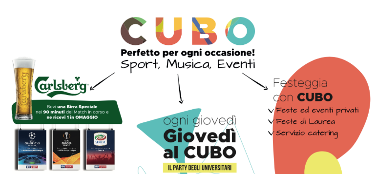 15% di sconto da CUBO Restaurant Cafè per gli studenti!