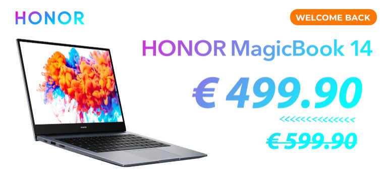 100€ di sconto sul fantastico HONOR Magicbook 14 per gli studenti universitari!