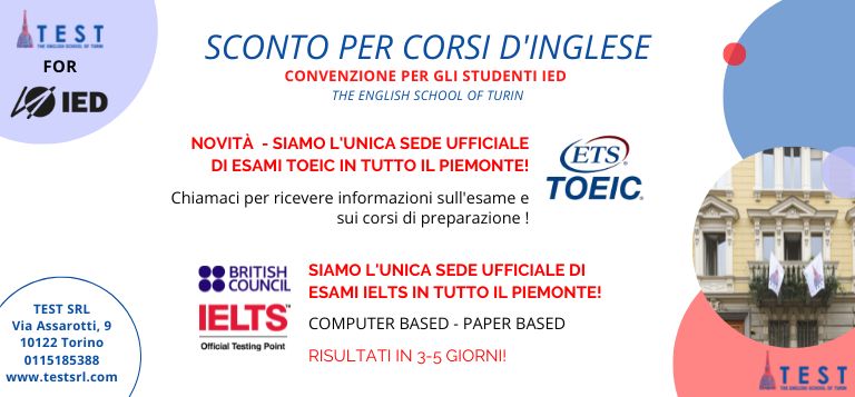 TEST: sconti per corsi ed esami di lingua