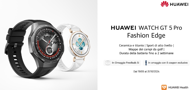 Huawei: SmartWatch GT5 series 10% di sconto studenti