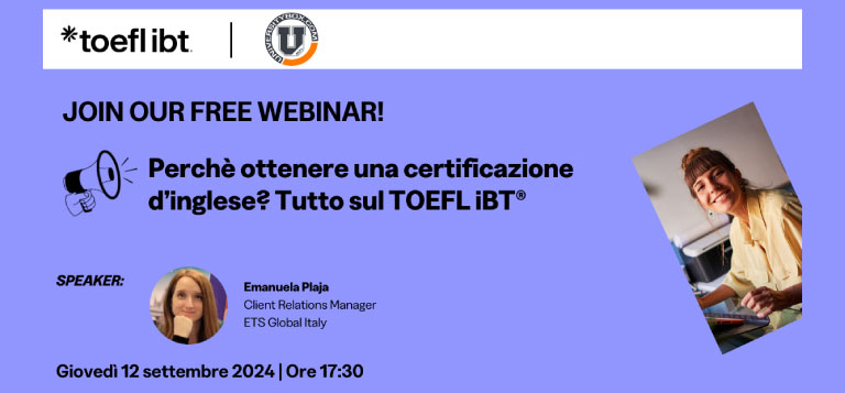 WEBINAR GRATUITO - tutto sul TOEFL iBT