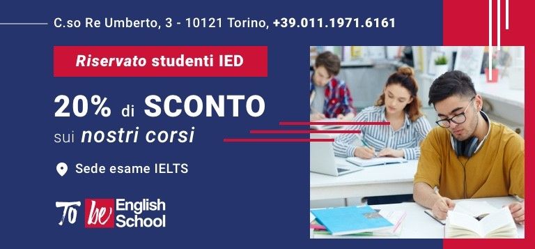 Sconto del 20% per tutti gli studenti IED!