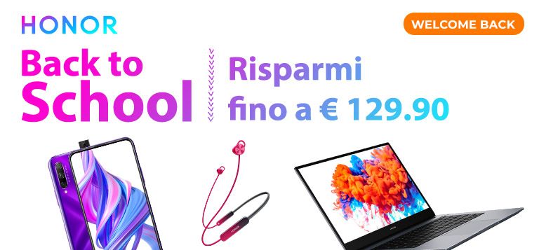 10€ di sconto sui prodotti Honor in esclusiva per gli studenti iscritti!