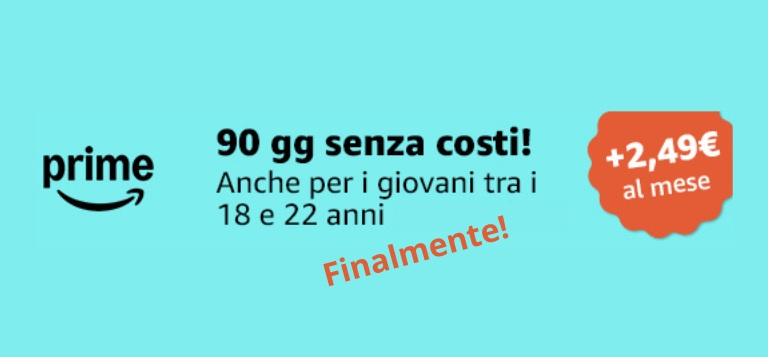 Amazon Prime per Giovani 18-22 anni e Universitari:  90 giorni senza costi!🤩