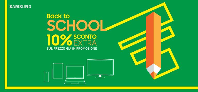 Samsung: 10% extra sconto studenti sul prezzo già in promozione!