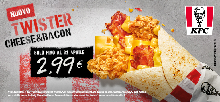 KFC: Nuovo Twister Cheese & Bacon