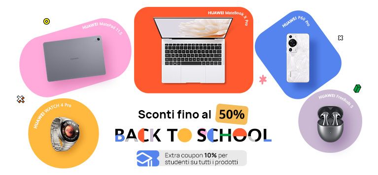 Huawei: fino al 50% di sconti + extra 10% di sconto studenti esclusivo su tutto!!