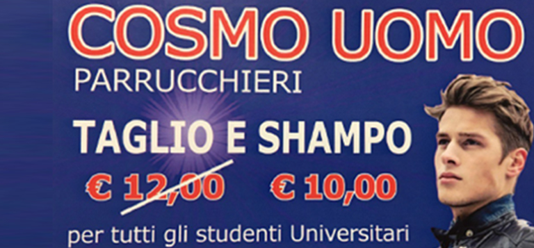 Sconto studenti da Cosmo Uomo Parrucchieri
