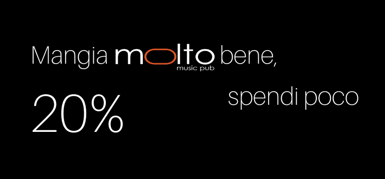 20% di sconto studenti da MOLTO music pub